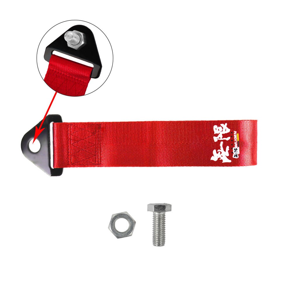 Brand New Mugen Race High Strength Red Tow Towing Strap Hook For Front / REAR BUMPER JDM