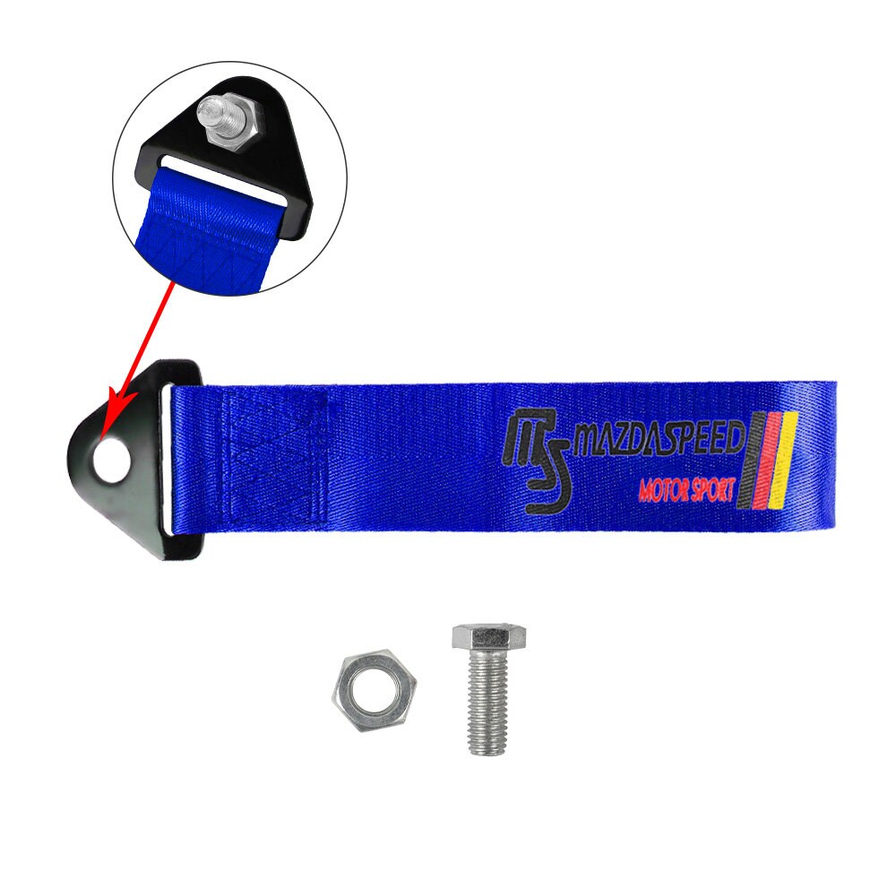 Brand New Mazdaspeed High Strength Blue Tow Towing Strap Hook For Front / REAR BUMPER JDM