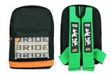 Brand New JDM Mugen Bride Racing Green Harness Adjustable Shoulder Strap Back Pack