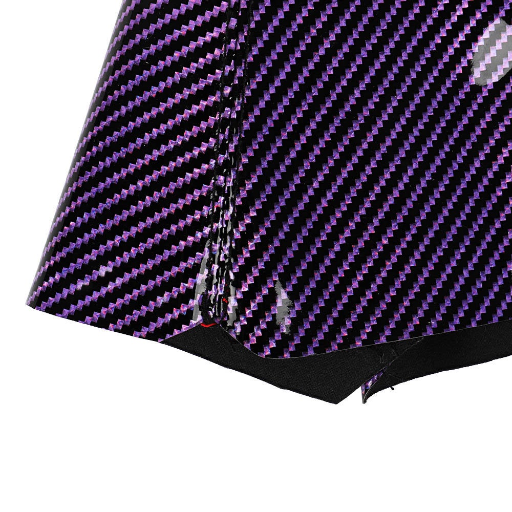 Brand New Universal Carbon Fiber Purple Leather PVC Style Black Stitch Leather Gear Manual Shifter Shift Knob Boot