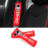 Brand New 2PCS JDM Red Asimo Racing Logo Embroidery Seat Belt Cover Shoulder Pads New