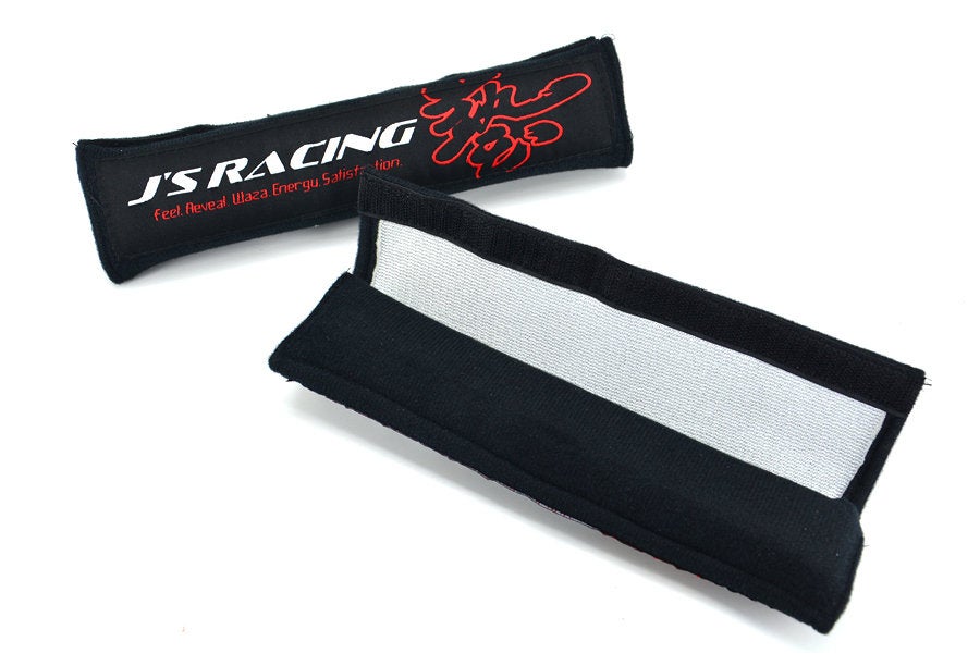 Brand New 2PCS JDM J'S RACING Black Racing Logo Embroidery Seat Belt Cover Shoulder Pads New