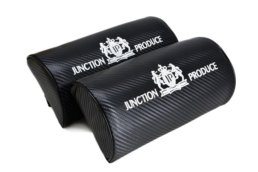 Brand New 4PCS Carbon Fiber Leather JP Junction Produce Vip Car Neck Rest Pillow Headrest Cushion