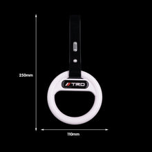 Load image into Gallery viewer, Brand New Universal TRD White Round Black Strap JDM TSURIKAWA Ring Subway Train Bus Handle Strap Charm Drift