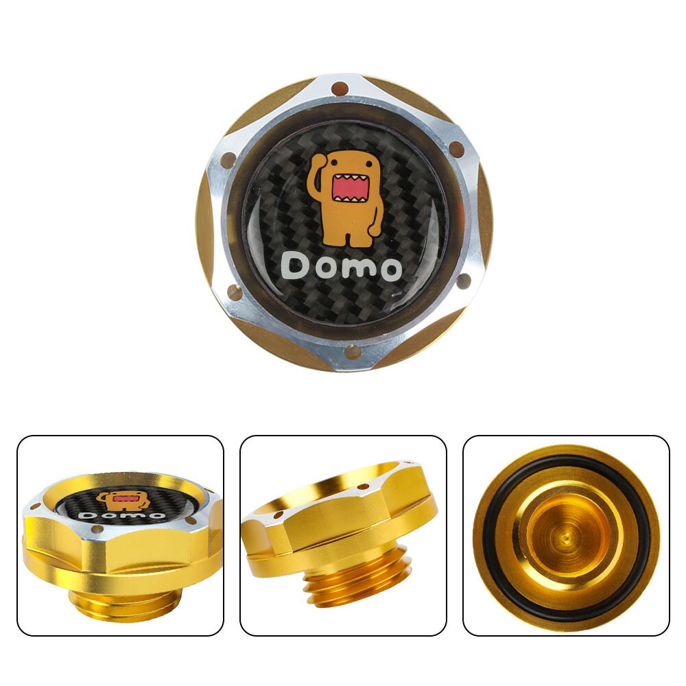 Brand New Jdm Gold Engine Oil Cap With Real Carbon Fiber Domo Sticker Emblem For Honda / Acura