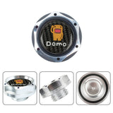 Brand New Jdm Gunmetal Engine Oil Cap With Real Carbon Fiber Domo Sticker Emblem For Honda / Acura