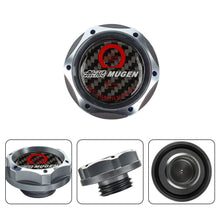 Load image into Gallery viewer, Brand New Jdm Gunmetal Engine Oil Cap With Real Carbon Fiber Mugen Sticker Emblem For Honda / Acura