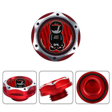 Load image into Gallery viewer, Brand New Jdm Red Engine Oil Cap With Real Carbon Fiber Mugen Racer Sticker Emblem For Honda / Acura