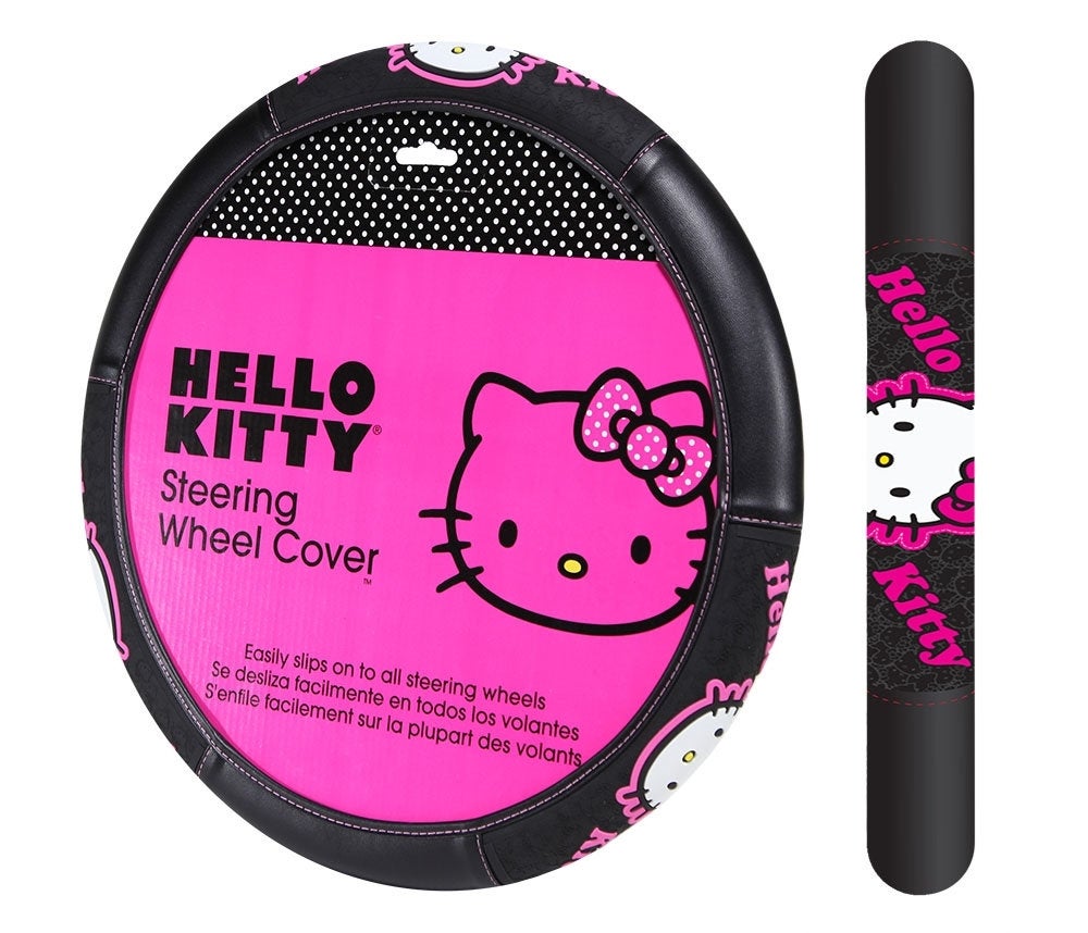 BRAND New Universal Hello Kitty Leather Steering Wheel Cover – Car Truck SUV & Van, Universal Size Fit 14.5"-15.5"