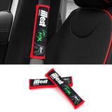 Brand New 2PCS JDM ILLEST Bride Red Racing Logo Embroidery Seat Belt Cover Shoulder Pads New