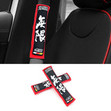 Brand New 2PCS JDM MUGEN Red Racing Logo Embroidery Seat Belt Cover Shoulder Pads New