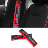 Brand New 2PCS JDM Ralliart Red Racing Logo Embroidery Seat Belt Cover Shoulder Pads New