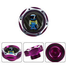 Load image into Gallery viewer, Brand New Jdm Purple Engine Oil Cap With Real Carbon Fiber Spoon Sports Racer Sticker Emblem For Honda / Acura