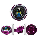 Brand New Jdm Purple Engine Oil Cap With Real Carbon Fiber Spoon Sports Racer Sticker Emblem For Honda / Acura