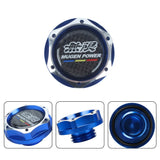 Brand New Jdm Blue Engine Oil Cap With Real Carbon Fiber Mugen Power Sticker Emblem For Honda / Acura