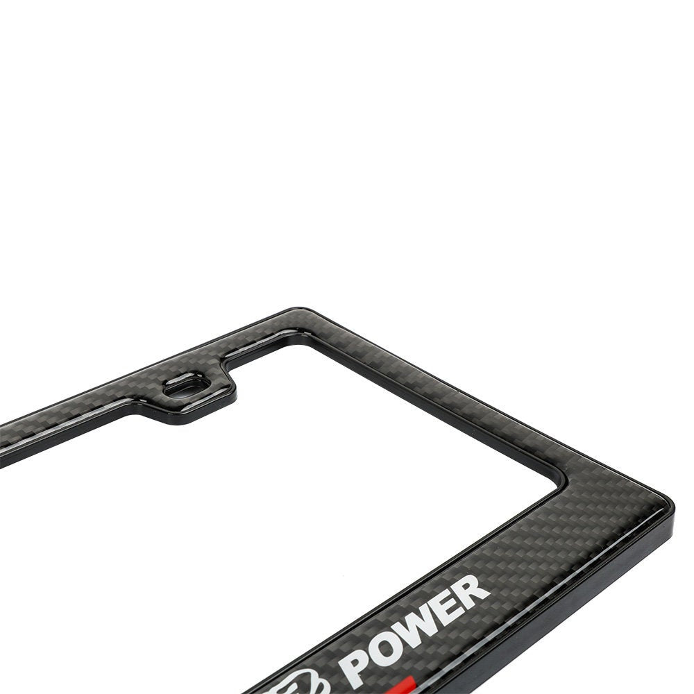 Brand New Universal 100% Real Carbon Fiber Mugen Power License Plate Frame - 2PCS