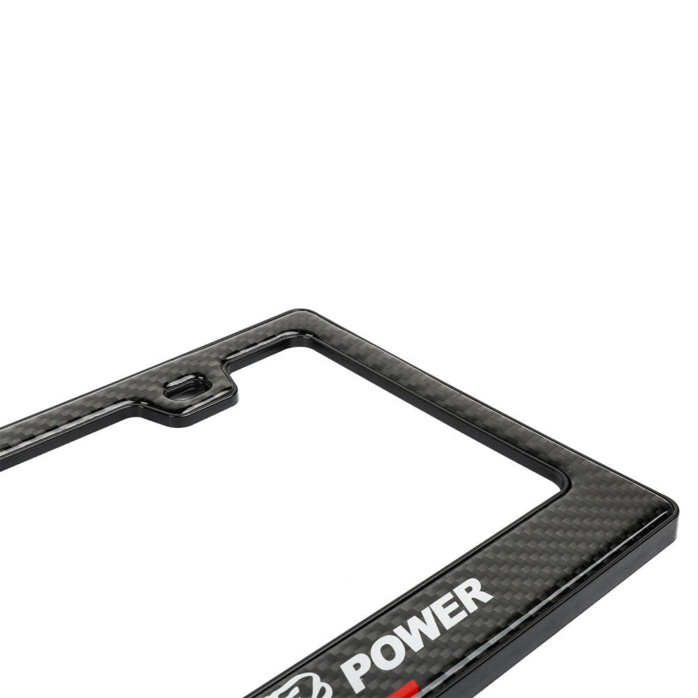 Brand New Universal 100% Real Carbon Fiber Mugen Power License Plate Frame - 1PCS