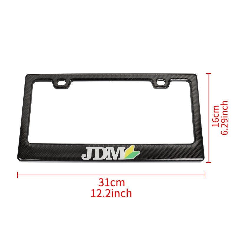 Brand New Universal 100% Real Carbon Fiber JDM Beginner Leaf License Plate Frame - 1PCS