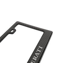 Load image into Gallery viewer, Brand New Universal 100% Real Carbon Fiber Maserati License Plate Frame - 1PCS