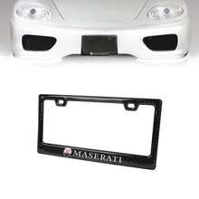 Load image into Gallery viewer, Brand New Universal 100% Real Carbon Fiber Maserati License Plate Frame - 1PCS