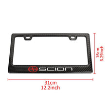 Load image into Gallery viewer, Brand New Universal 100% Real Carbon Fiber Scion License Plate Frame - 2PCS