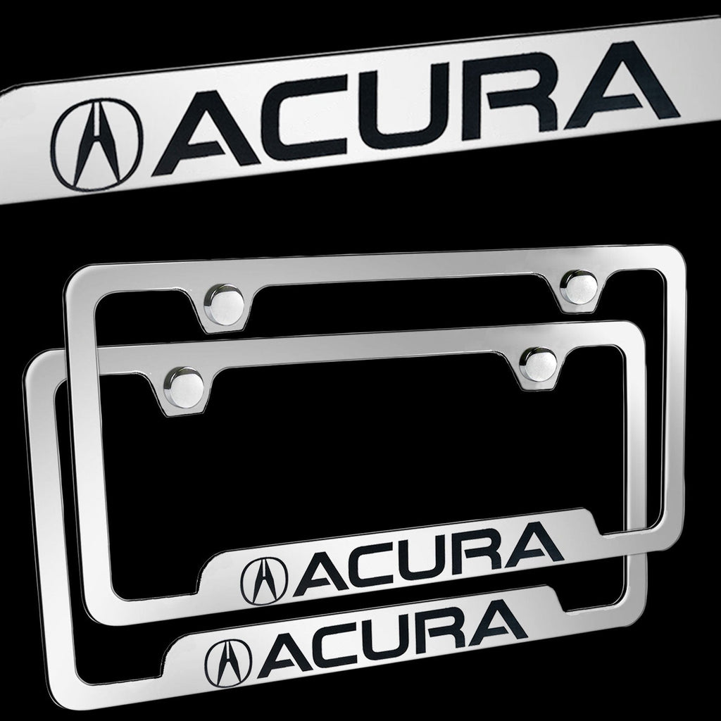 Brand New 2PCS Acura Chrome Stainless Steel License Plate Frame Officially Licensed