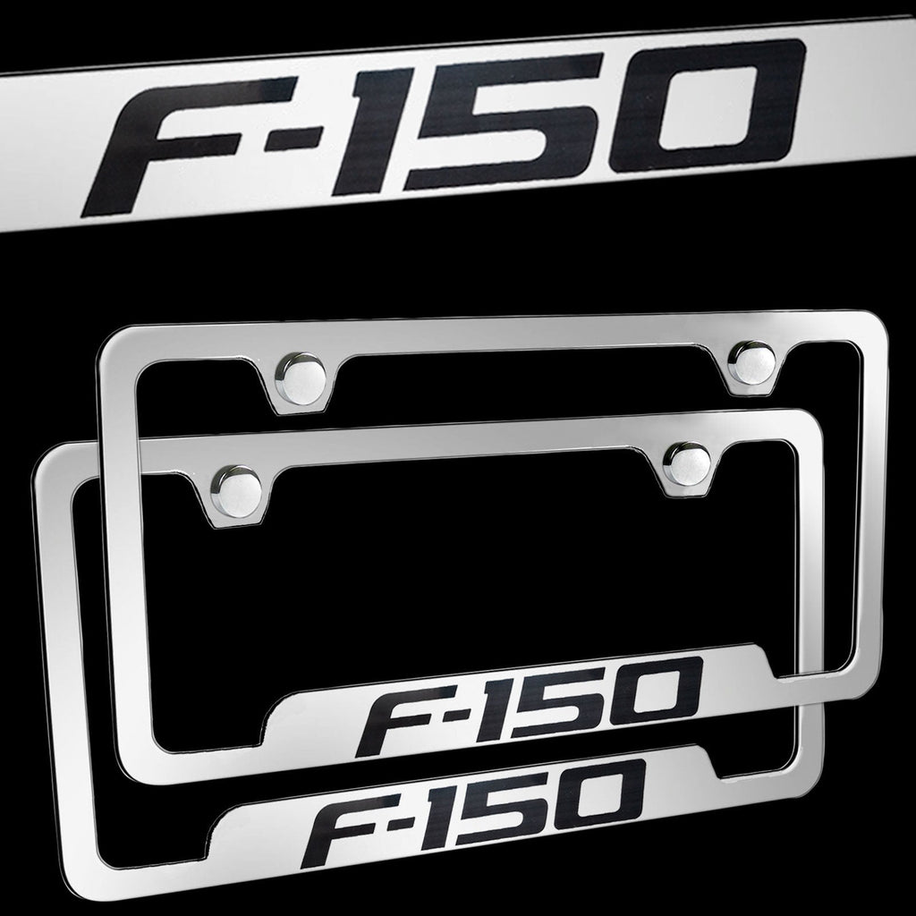 Brand New 2PCS F150 Chrome Stainless Steel License Plate Frame Officially Licensed