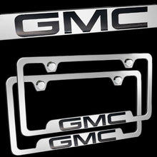 Load image into Gallery viewer, Brand New 2PCS GMC Chrome Stainless Steel License Plate Frame Officially Licensed