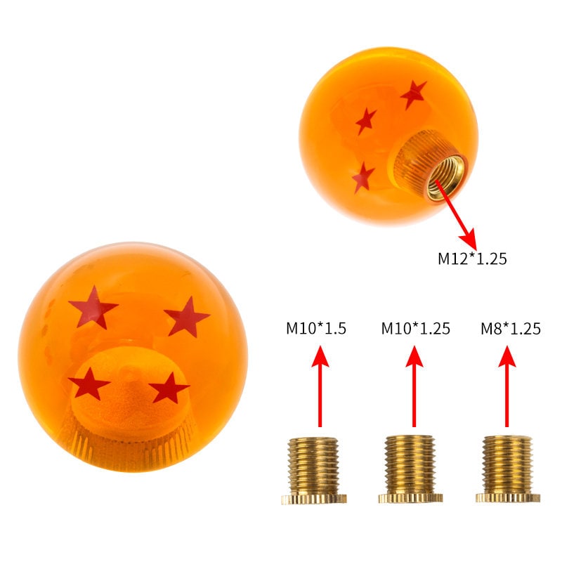 Brand New 4 Star Orange Dragon ball Z Custom 54mm Shift Knob M8x1.25 M10x1.5 M10x1.25 M12x1.25