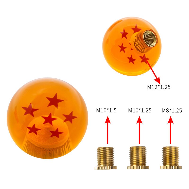 Brand New 6 Star Orange Dragon ball Z Custom 54mm Shift Knob M8x1.25 M10x1.5 M10x1.25 M12x1.25