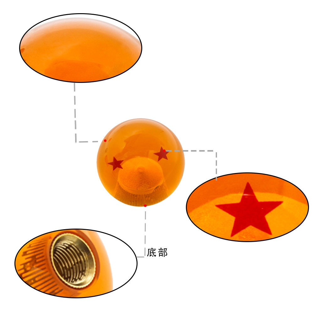 Brand New 2 Star Orange Dragon ball Z Custom 54mm Shift Knob M8x1.25 M10x1.5 M10x1.25 M12x1.25