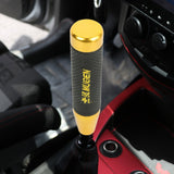 Brand New 18CM Gold Universal Mugen Aluminum+Leather Gear Shift Knob Shifter Lever Head