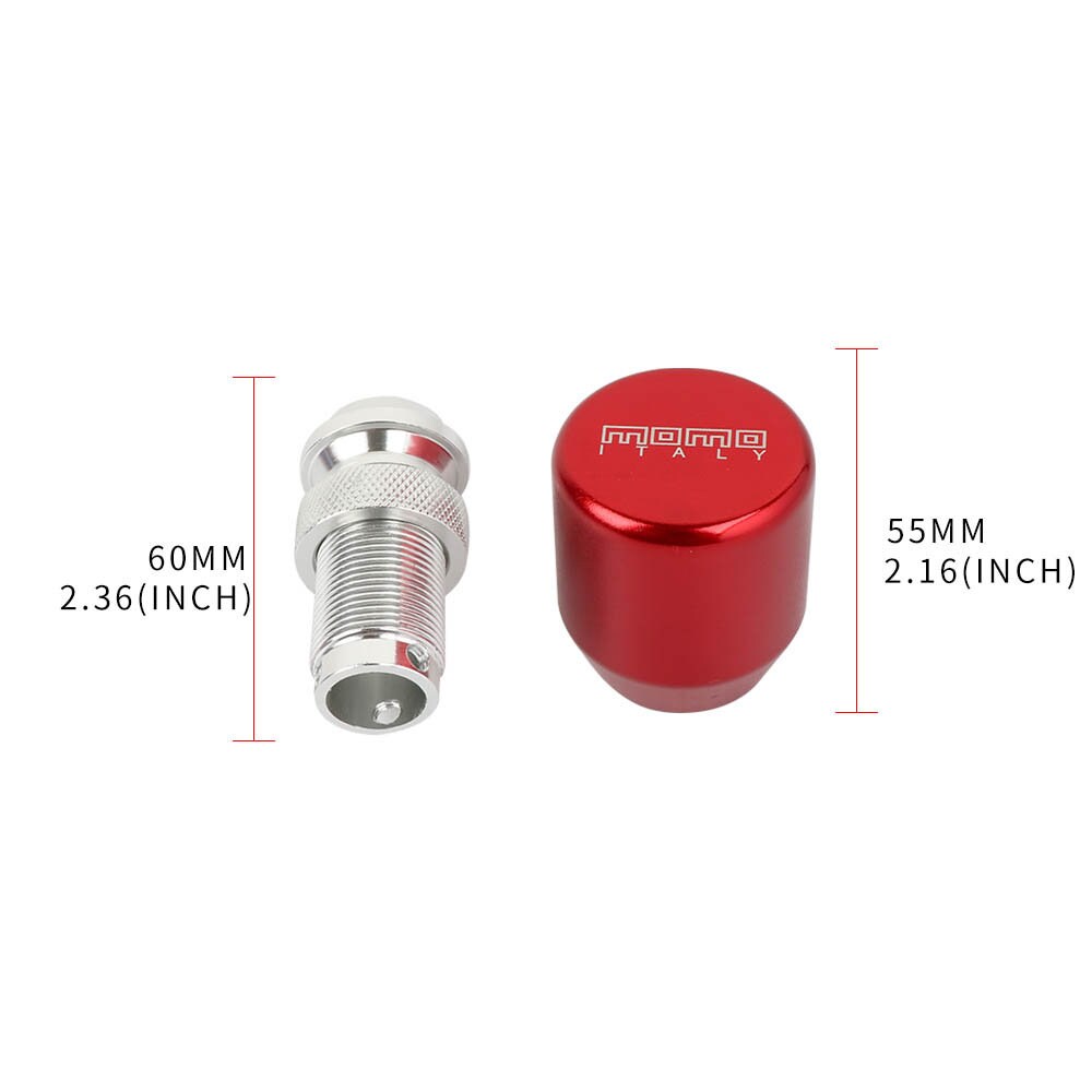 Brand New Racing Universal MOMO Universal Red Gear Shift Knob Metal Shifter Lever Head