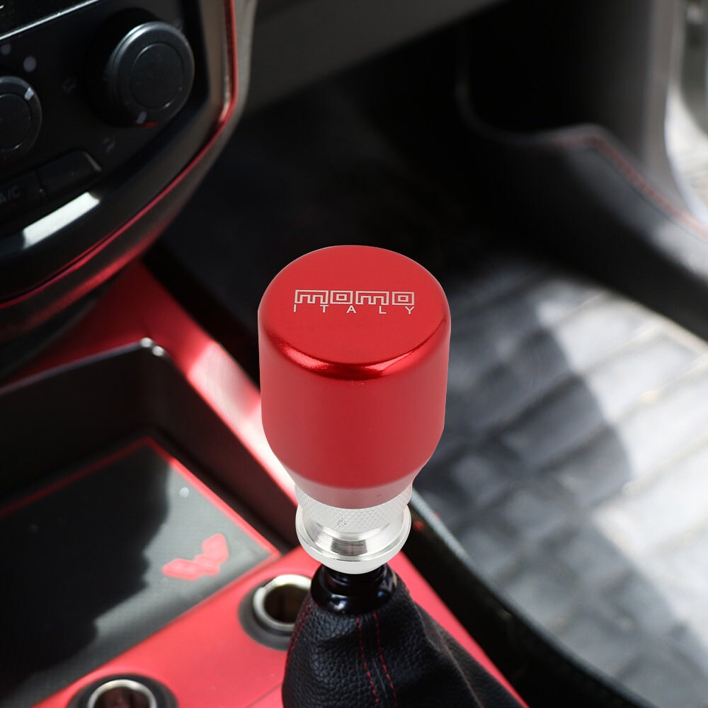 Brand New Racing Universal MOMO Universal Red Gear Shift Knob Metal Shifter Lever Head