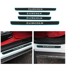 Load image into Gallery viewer, Brand New 4PCS Universal Lincoln Blue Rubber Car Door Scuff Sill Cover Panel Step Protector