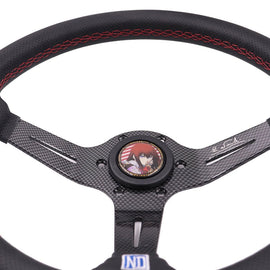 JDM Racing Sport Heart Steer Wheel White Carbon Look Heart Shape Steering  Wheel with Anime Horn Button - AliExpress