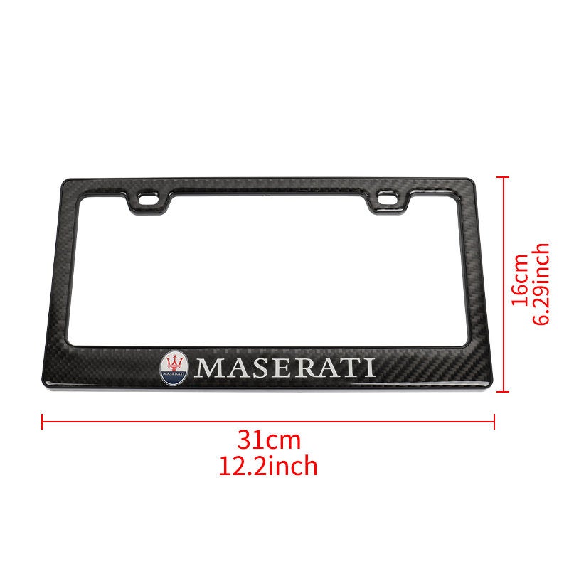 Brand New Universal 100% Real Carbon Fiber Maserati License Plate Frame - 1PCS