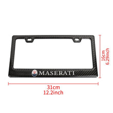 Load image into Gallery viewer, Brand New Universal 100% Real Carbon Fiber Maserati License Plate Frame - 1PCS