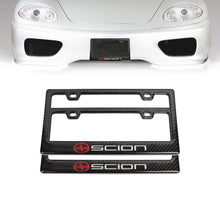 Load image into Gallery viewer, Brand New Universal 100% Real Carbon Fiber Scion License Plate Frame - 2PCS