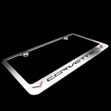 Load image into Gallery viewer, Brand New 2PCS Corvette Chrome Plated Brass License Plate Frame Officially Licensed