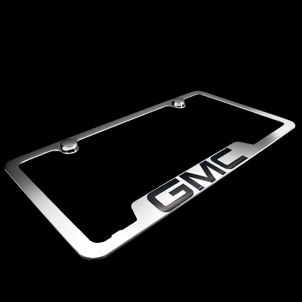 Brand New 2PCS GMC Chrome Stainless Steel License Plate Frame Officially Licensed