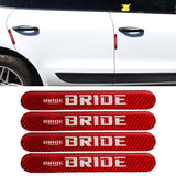 Brand New 4PCS Bride Real Carbon Fiber Car Trunk Side Fenders Door Badge Scratch Guard Sticker