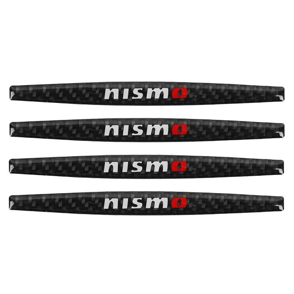 Brand New 4PCS Nismo Real Carbon Fiber Anti Scratch Badge Car Door Handle Cover Trim