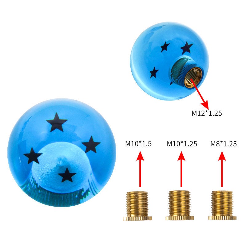 Brand New 4 Star Blue Dragon ball Z Custom 54mm Shift Knob M8x1.25 M10x1.5 M10x1.25 M12x1.25