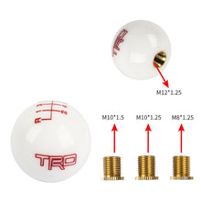 Load image into Gallery viewer, Brand New TRD White ball Round Shift knob 6 Speed For TOYOTA with M12 x 1.25 Adapter