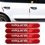 Brand New 4PCS Skunk2 Real Carbon Fiber Car Trunk Side Fenders Door Badge Scratch Guard Sticker