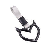 Brand New Devil Demon Heart Black JDM TSURIKAWA Ring Subway Train Bus Handle Strap Charm Drift