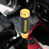 Brand New 13CM Gold Universal Mugen Aluminum+Leather Gear Shift Knob Shifter Lever Head