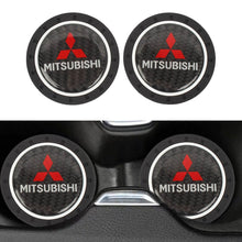 Load image into Gallery viewer, Brand New 2PCS Mitsubishi Real Carbon Fiber Car Cup Holder Pad Water Cup Slot Non-Slip Mat Universal