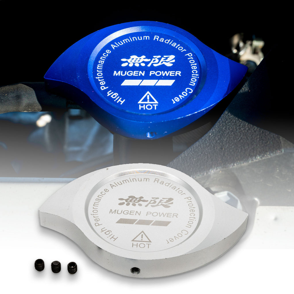 Brand New Mugen Power Silver Billet Aluminum Radiator Protector Pressure Cap Cover Performance